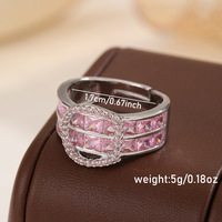 Anillos de Moda al por Mayor, Anillos de Mujer con Circonita Cúbica, Chapados en Oro Rosa, Estilo Dulce y Moderno