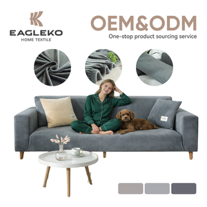 Large <strong>Sofa</strong> <strong>Cover</strong> 1-4 Seatslight <strong>Grey</strong> Velvet and Elastane Stretch <strong>Sofa</strong> <strong>Cover</strong> Furniture Protector for Living Room - Product Image 1