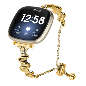 高級ダイヤモンドブレスレットメタルウォッチストラップ付きファッション流行スマートウォッチバンド<span class=keywords><strong>Fitbit</strong></span> <span class=keywords><strong>Versa</strong></span> <span class=keywords><strong>3</strong></span> & 4パーフェクトフィット - Product Image 2