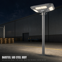 Lampu Jalan Tenaga Surya Super Terang 5000LM 200W Sudut Bodi Dapat Disesuaikan Chip LED Hemat Energi untuk Penerangan Jalan Raya, Taman, dan Lanskap