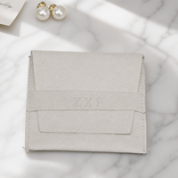 Boîte à bijoux en carton personnalisée ZXF avec logo, différentes tailles, imprimée, avec pochette en microfibre suédée