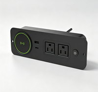 Stopkontak Furnitur Terintegrasi Pengisi Daya Nirkabel PD USB-A AC Outlet Desain Bar Bahan ABS Pemasangan Rata Universal Plug Meja