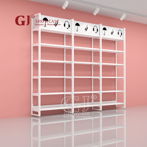 Niedriger Preis Miniso Produkt regal Kunden spezifische Holz Metall Weiß Möbel Wand Display Regale für Boutique Schmuck Geschenk laden - Product Image 1