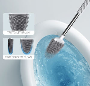 מברשת אסלה ומברשת שירותים, גמישה קערת מברשת ראש עם סיליקון מברשת פלדה pulisciwc סיליקון - Product Image 5