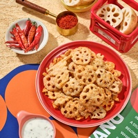 Fabricante Mayorista de Snacks Saludables, Snacks Crujientes Casuales Personalizables, Sabor Picante, Chips de Raíz de Loto