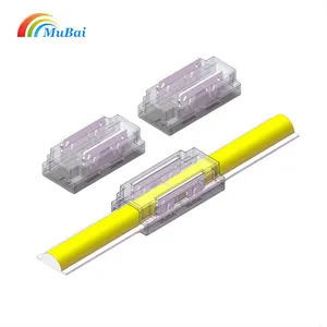 Universal Transparent 5mm 2 pin solderless Toolless cob led strip connector