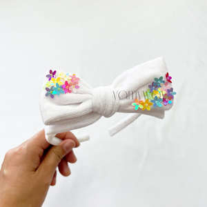 Diadema de lentejuelas de terciopelo de seda arcoíris teñida a mano Primavera Verano Floral flor diseño de lazo Color <span class=keywords><strong>Pastel</strong></span> teñido a mano arcoíris - Product Image 4