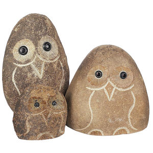 Resina criação pequena 3 coruja pedra estatueta pacote - Product Image 2