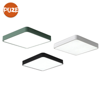PUZHUOER Éclairage de maison intelligente de haute qualité Salon Montage en surface Forme carrée Plafonnier LED mince