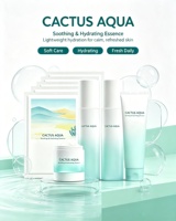 Coffret de Soins Naturels au Cactus 4 Pièces – Acide Hyaluronique Hydratation Profonde, Apaisant, Réducteur de Rougeurs, Réparateur de Barrière Cutanée