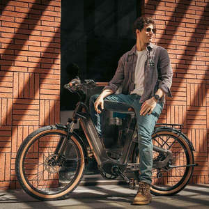 Vélo de ville sportif <span class=keywords><strong>en</strong></span> fibre de carbone <span class=keywords><strong>EN</strong></span> <span class=keywords><strong>15194</strong></span>+CE, moteur arrière sans balais 750W, batterie au lithium 48V 20Ah, freins à disque hydrauliques 7 vitesses - Product Image 1