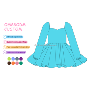 OEM Design unico personalizzato gonna a maniche lunghe stampato abito primaverile per ragazze <span class=keywords><strong>abbigliamento</strong></span> personalizzato per bambini - Product Image 4