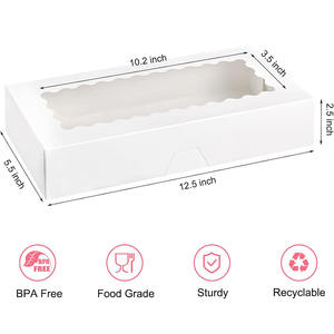 Boîtes à biscuits <span class=keywords><strong>en</strong></span> carton blanc avec fenêtre boulangerie auto-popup traiter chocolat couvert bombes de cacao chaud chocolat fraise boîte - Product Image 2