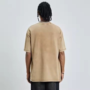 Camisetas lavadas para hombre, camisetas de manga corta lavadas con ácido en blanco de algodón 100% personalizadas para hombre, camisetas Batik de gran tamaño - Product Image 4