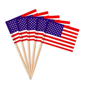 Празднование праздника, американский флаг США, зубочистка для коктейлей, мини-палочка, топперы для кексов