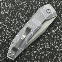 Couteau pliant en acier CPM S30V, manche en alliage d'aluminium, lame finition Stonewashed, couteau pliant EDC, léger, durable, compact pour l'extérieur