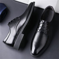 Chaussures en cuir formelles pour hommes, style britannique, à semelle souple, avec rehausseur intégré, style décontracté, peuvent être utilisées comme chaussures habillées