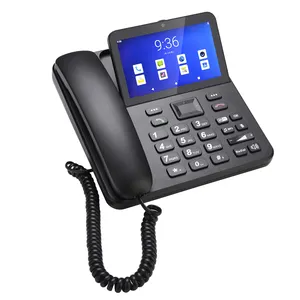 Ponsel Pintar Tanpa Kabel 4G LTE, Telepon Terminal Meja Telepon Mendukung Panggilan Video 5G WIFI dengan Kartu Sim untuk Rumah Bisnis