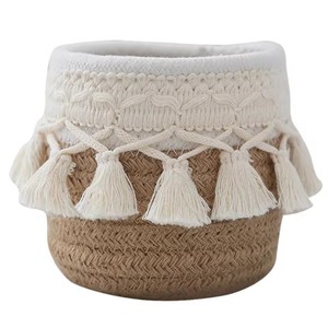 Comb Brushes Mini Storage Basket Boho Cosmetic Brushes Storage <b>Makeup</b> Brushes Container for <b>Vanity</b> Desktop Bathroom - Product Image 5