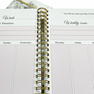 Yuancai-cuaderno de notas con logotipo personalizado, organizador de diarios de bobina dorada, planificador de impresión <span class=keywords><strong>profesional</strong></span> A4 kawai, muestra gratis - Product Image 6