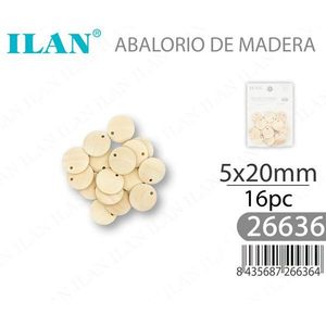 Dischi in legno Ilan 5x20mm 16 pezzi per la creazione di gioielli - Product Image 3
