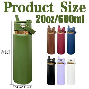 <b>Bulk</b> Wholesale Outdoor Leak Proof Copper Undeneath Stainless Steel 20oz Insulated <b>Water</b> Bottle with 2-in-1 Flip Top Spout Lids - Product Image 3