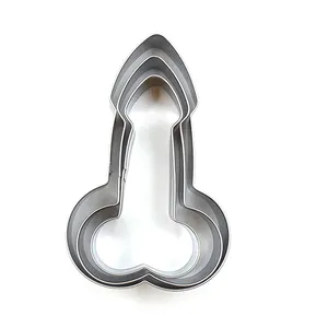 Hot Verkoop Kids Cookie Cutter Party Product Gereedschap Penis Volwassen Rvs Metalen Cookie Cutter Set Cookie Cutter