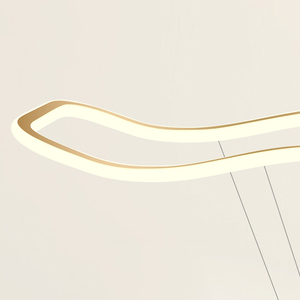 Restaurant Licht Luxe Moderne Led Kroonluchter Moderne Aluminium Siliconen Eetkamer Lange Lineaire Hanglamp - Product Image 4