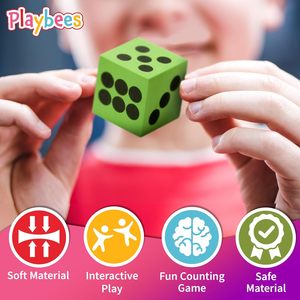 Juego de <span class=keywords><strong>Dados</strong></span> de Espuma <span class=keywords><strong>Grandes</strong></span> de Neón - Paquete de 48 Cubos Jumbo y Coloridos <span class=keywords><strong>para</strong></span> Niños - Mejora las Habilidades Matemáticas y la Diversión en Fiestas - Product Image 4