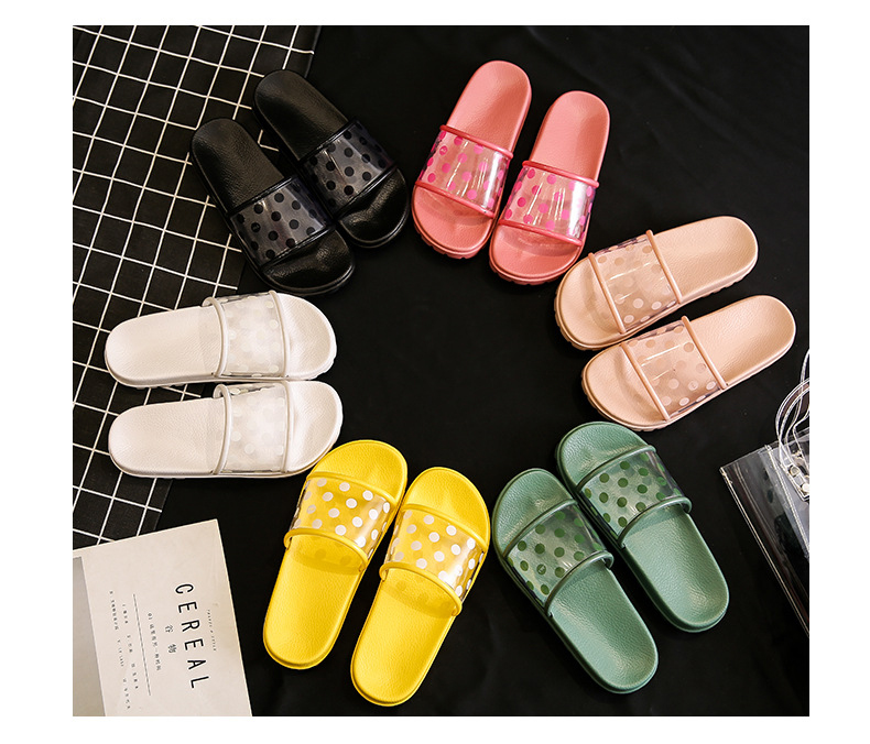 Transparent PVC Women Platform Sandals Soft Shower Bathroom EVA Non-Slip Slippers