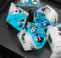 Cocok untuk Permainan Dnd Rpg Tabletop, Dua Warna, Inti Cair Multi Sisi, Dadu Resin Transparan Mengkilap