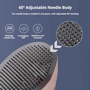 Spazzola Ergonomica <span class=keywords><strong>per</strong></span> Rimuovere Peli di Animali Domestici, Pettine Massaggiante con Setole Morbide <span class=keywords><strong>per</strong></span> Rimuovere Peli Sciolti e Pulci, <span class=keywords><strong>per</strong></span> <span class=keywords><strong>Gatti</strong></span> e Cani, Uso Interno ed Esterno - Product Image 3