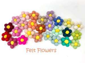 Wool Felt Flowers Felt Daisy Flowers Felt Ball Flowers <strong>Spring</strong> <strong>Decor</strong> - Product Image 3
