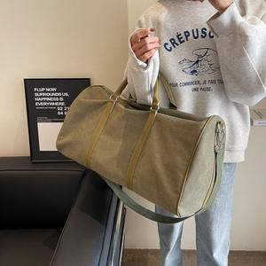 Sac de voyage <span class=keywords><strong>vintage</strong></span> en toile grande capacité avec poignées et bandoulière réglable pour la nuit ou la salle de sport, personnalisable, MOQ - Product Image 3
