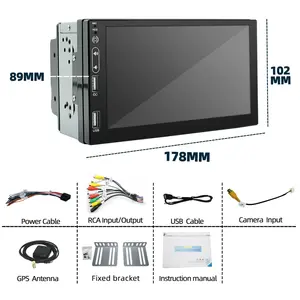 Monitor Mobil Din Ganda 7 Inci Multimedia Sistem Stereo Mobil Pemutar DVD Cerdas