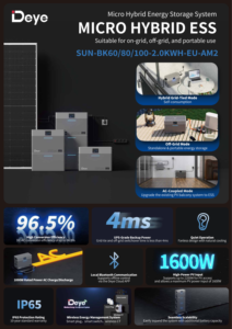 แบตเตอรี่เก็บพลังงานระเบียง Deye SUN-BK(60-100)-2.0KWH-EU-AM2 ความจุ 2000 วัตต์ชั่วโมง 51.2 โวลต์ LiFePO4 ระบบกักเก็บพลังงานไมโครไฮบริด - Product Image 5