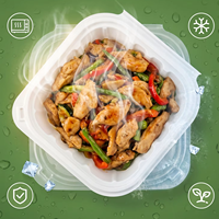 Contenants à hamburger jetables Fude, écologiques, en PP de qualité alimentaire, à 3 compartiments, pliables, pour usage industriel, personnalisables