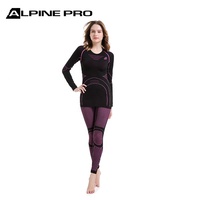 Alpine PRO Conjunto de ropa interior de esquí para mujer Transpirable Térmico Sin costuras Deportes de secado rápido Calzoncillos largos Monos de invierno