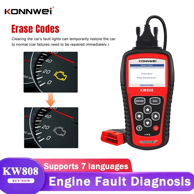 KONNWEI KW309 12V Car OBD2 Fault