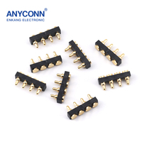ANYCONN Connecteur de prise USB noir plaqué or personnalisé pour montres intelligentes Bornes LED d'usine Trou traversant durable à ressort