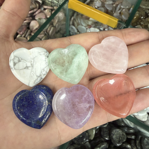 Ornements en pierre naturelle en forme de cœur 30*30*8mm : Améthyste, Agate, Quartz Rose – Artisanat en pierres précieuses - Product Image 6