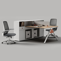 Postes de travail modulaires clés en main, bureaux modernes pour équipes avec panneau d'intimité pour mobilier de bureau commercial, solution tout-en-un