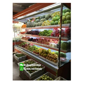 <span class=keywords><strong>Réfrigérateur</strong></span> vitrine verticale à température unique pour supermarché commercial, pour fruits et légumes, présentoir ouvert multi-niveaux - Product Image 5