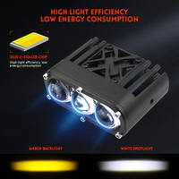 Mini projecteur supplémentaire Spot 3 pouces 12v à montage encastré Lumière tout-terrain à double couleur LED Pods Effet clignotant ambre pour camion SUV Voiture