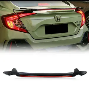 Parlak siyah bagaj Spoiler sıralı dönüş sinyalleri 16-21-Honda Civic Sedan