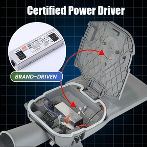 ไฟถนนอัจฉริยะอลูมิเนียมสำหรับภายนอกอาคาร กันน้ำระดับ IP65 กำลังไฟ 200W 150W 100W 50W พร้อมโมดูล LED สำหรับพื้นที่สาธารณะและไฟส่องสว่างบนถนน - Product Image 5