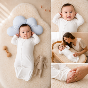 Sac de couchage bébé en bambou doux, écologique, toutes saisons, à manches longues et fermeture boutonnée, pour nouveau-né, vente en gros, OEM/ODM, marques privées, Vietnam - Product Image 2
