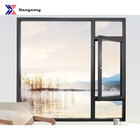 Fenêtres à battants en alliage d'aluminium imperméables, design moderne en acier inoxydable, double vitrage, isolation thermique, chambre à coucher, villa