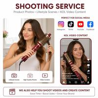 Sèche-cheveux professionnel Torlin Red One-step rechargeable à 4 têtes, brosse lissante à air chaud 5 en 1