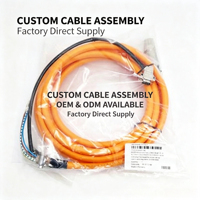 Câble d'alimentation servo haute flexibilité Orange avec connecteur aéronautique métallique pour faisceau de câbles ouvert, résistant à la traînée par chaîne, personnalisé OEM ODM